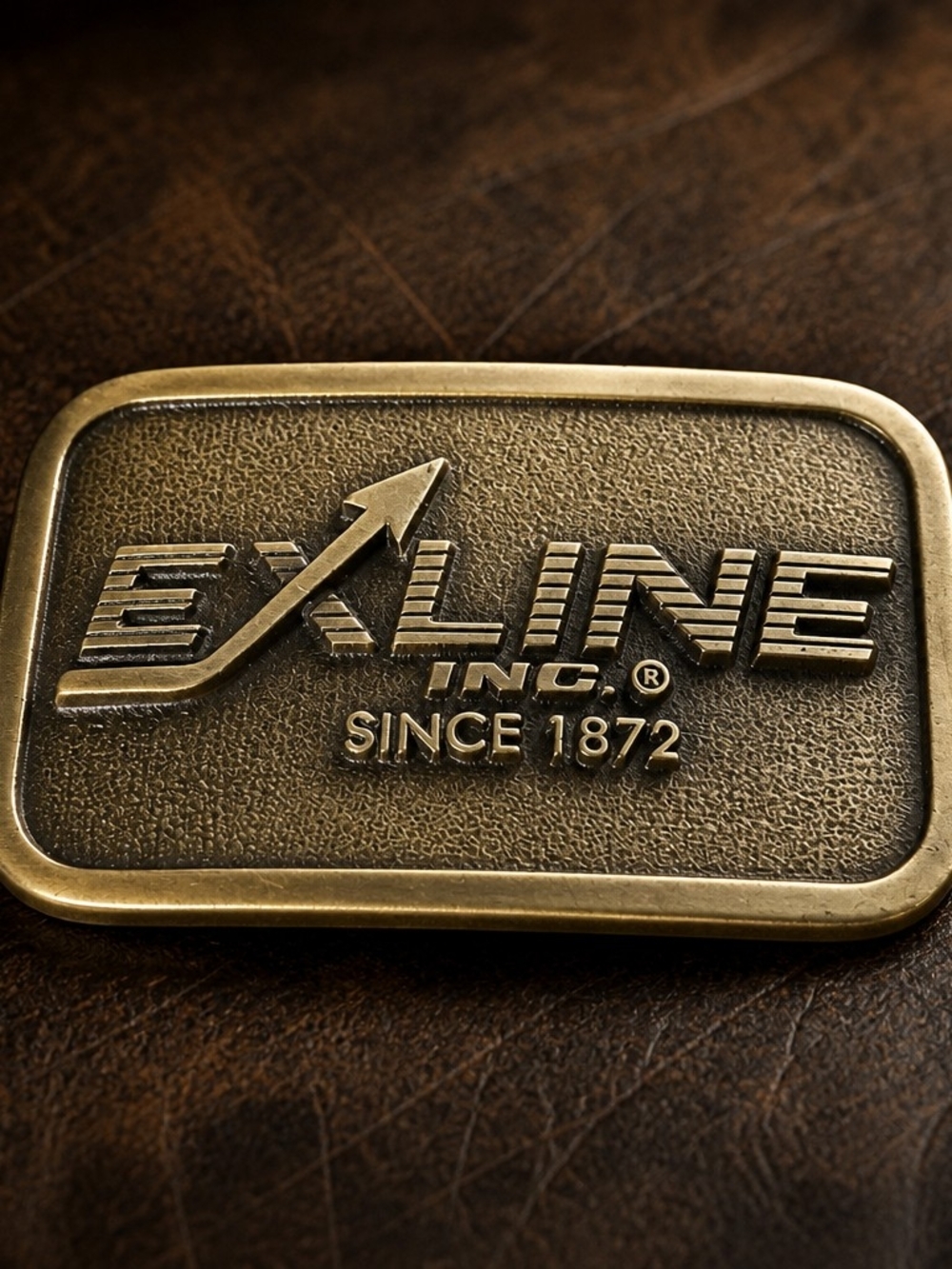Vintage Exline Inc Since 1872 Solid Brass Promo Industrial Belt Buckle 1233